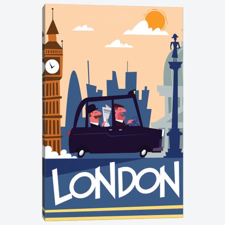 London Taxi Canvas Print #GGD33} by Gary Godel Canvas Print