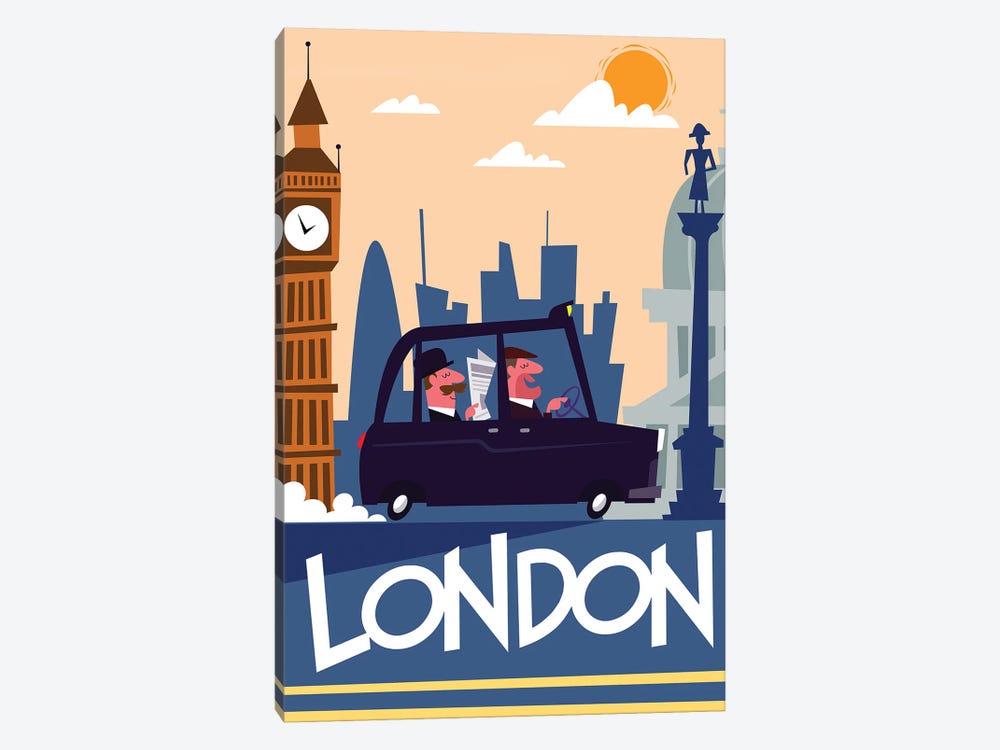 London Taxi by Gary Godel 1-piece Canvas Artwork