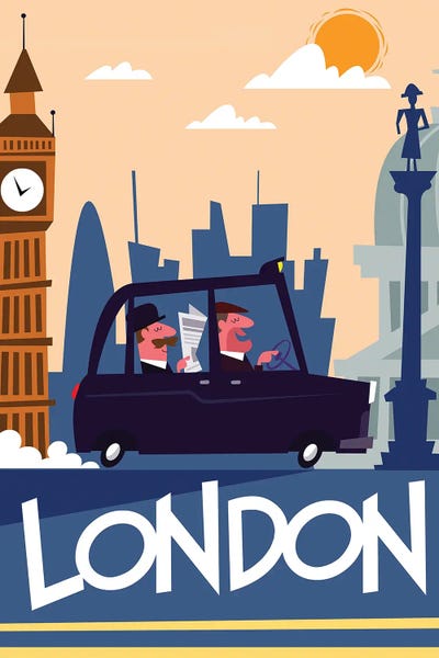 London Travel Posters: London Taxi by Gary Godel
