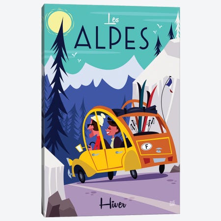 Les Alpes Hiver Canvas Print #GGD37} by Gary Godel Canvas Wall Art