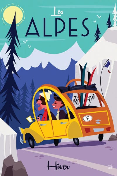 Skiing: Les Alpes Hiver by Gary Godel
