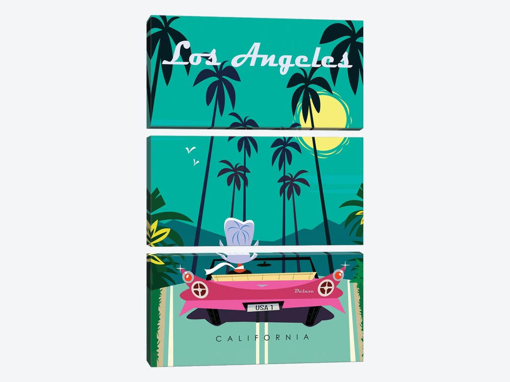 Los Angeles by Gary Godel 3-piece Canvas Wall Art
