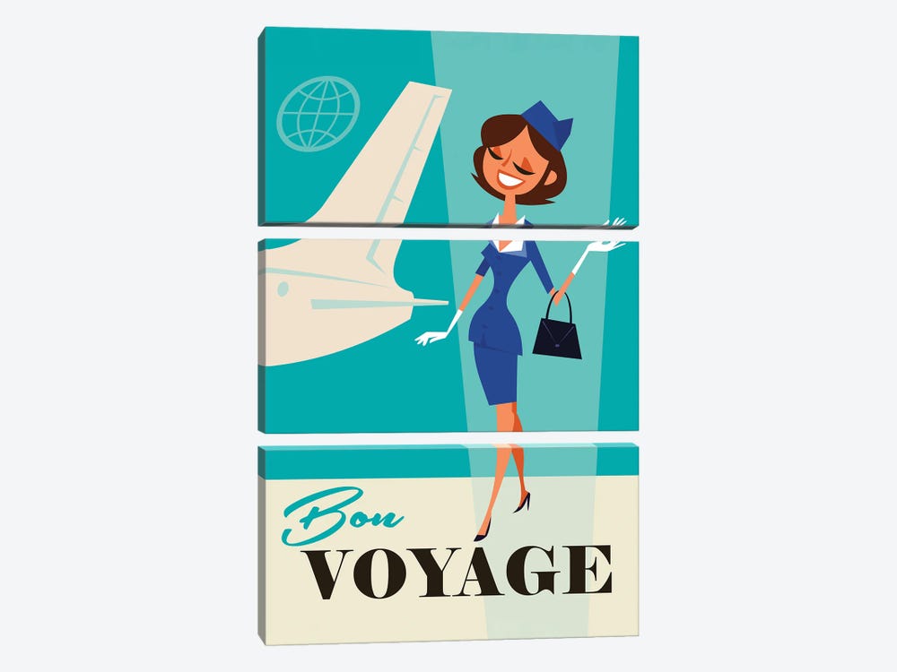 Bon Voyage by Gary Godel 3-piece Canvas Print