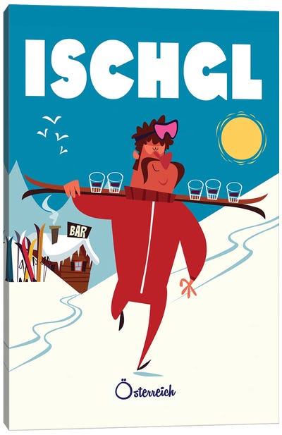 Ischgl Canvas Art Print - Skiing Art