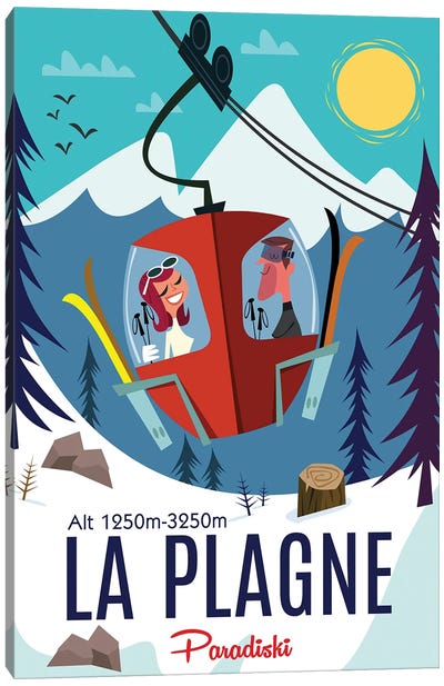 La Plagne Canvas Art Print - Skiing Art