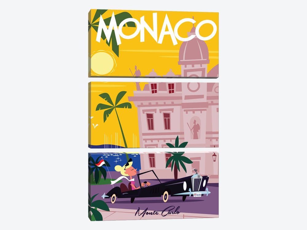 Monaco Monte Carlo by Gary Godel 3-piece Canvas Artwork