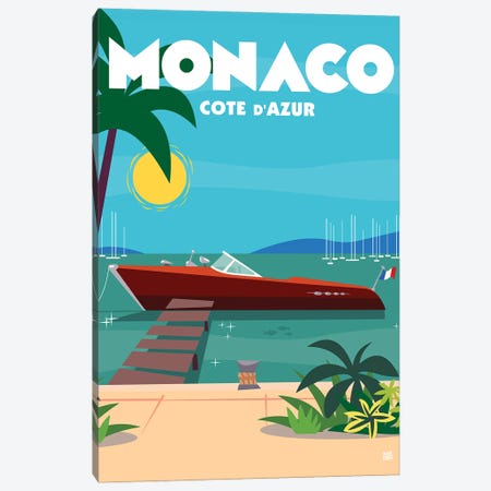Monaco Cote D'Azur Canvas Print #GGD47} by Gary Godel Art Print