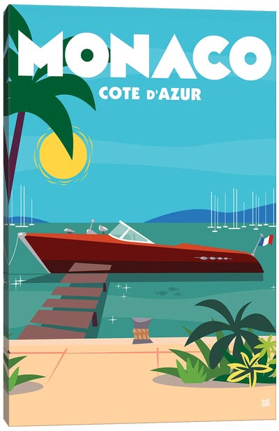 Monaco Cote D'Azur Canvas Art Print - Yachts