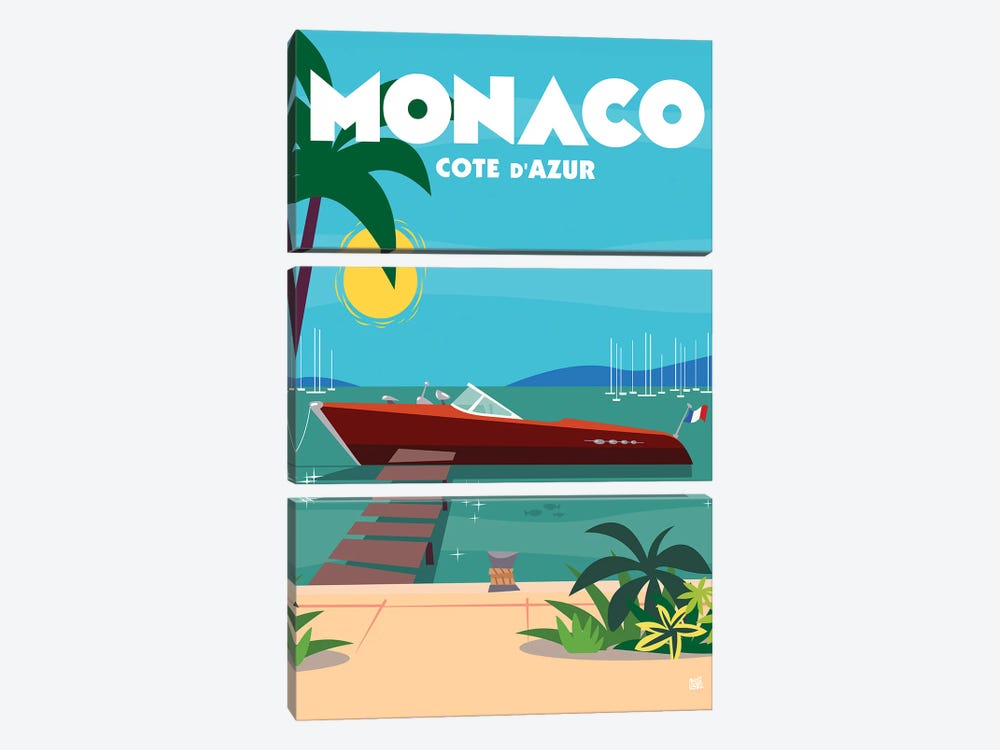 Monaco Cote D'Azur by Gary Godel 3-piece Art Print