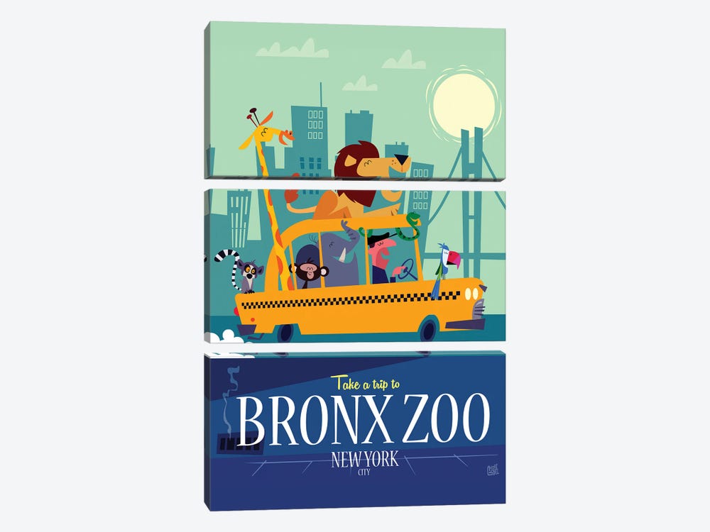 Bronx Zoo Nyc by Gary Godel 3-piece Canvas Wall Art