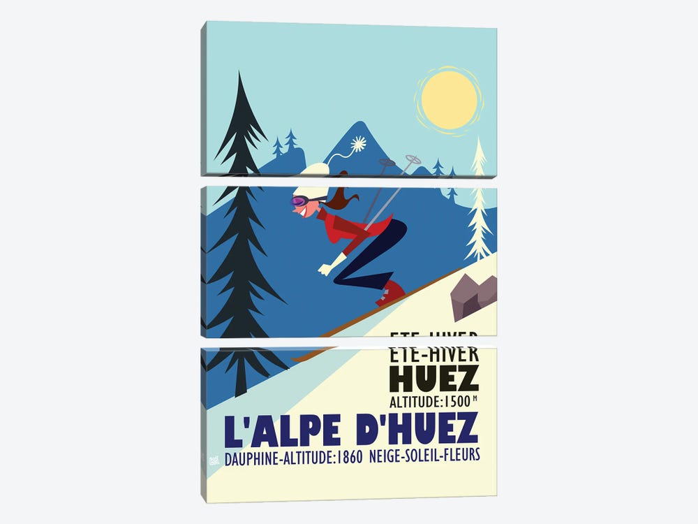 L'Alpe D'Huez Ete Hiver by Gary Godel 3-piece Canvas Art