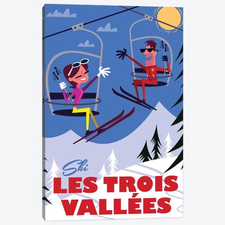 Les Trois Vallees Canvas Print #GGD54} by Gary Godel Canvas Artwork
