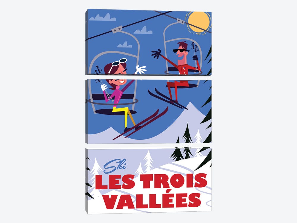 Les Trois Vallees by Gary Godel 3-piece Canvas Art Print