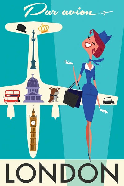 London Travel Posters: Par Avion London by Gary Godel