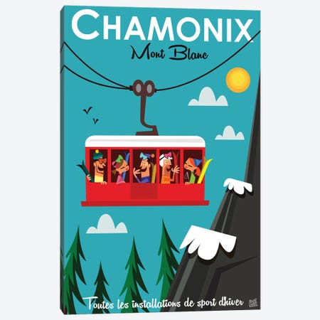 Chamonix Cable Car Canvas Print #GGD5} by Gary Godel Canvas Art