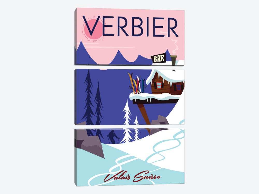 Verbier Apres by Gary Godel 3-piece Canvas Wall Art