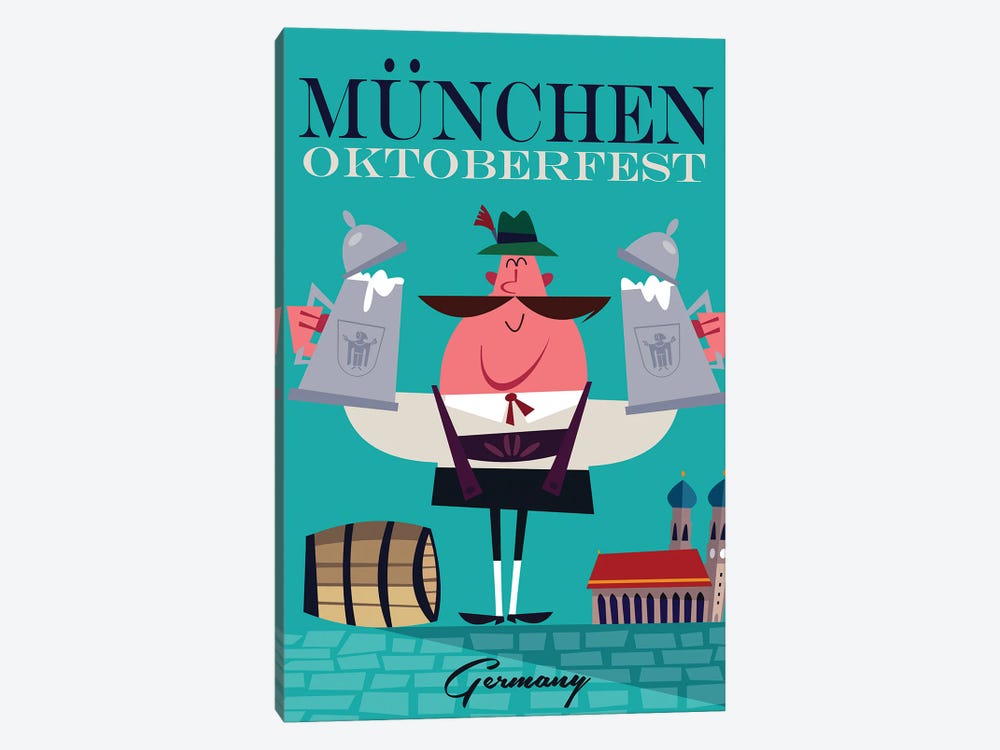 Munchen Oktoberfest by Gary Godel 1-piece Canvas Print