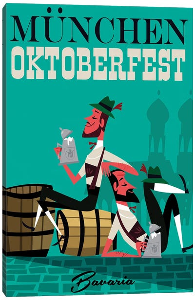 Munich Oktoberfest Canvas Art Print - Beer Art