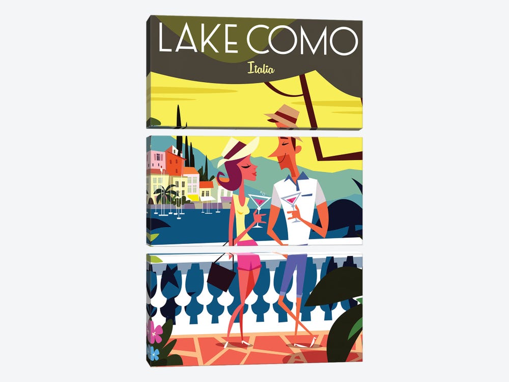 Lake Como by Gary Godel 3-piece Canvas Wall Art