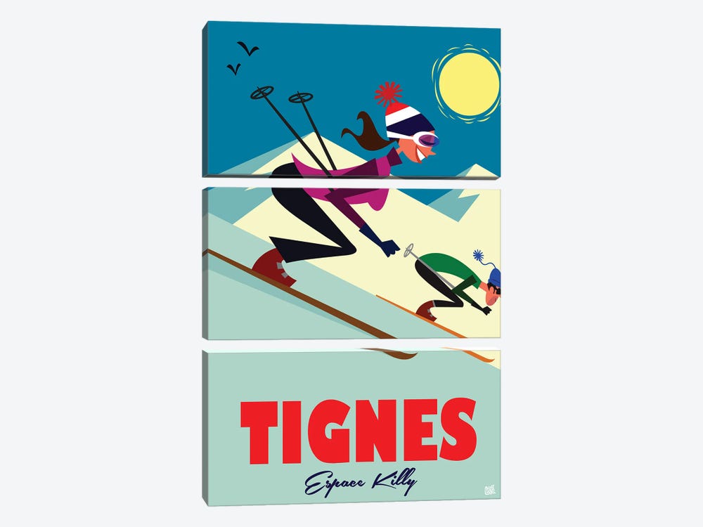 Tignes Espace Killy by Gary Godel 3-piece Canvas Art Print