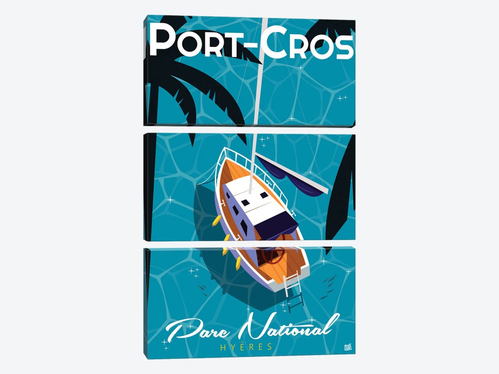 Port Cros by Gary Godel 3-piece Canvas Artwork