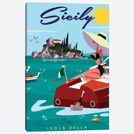 Sicily Isola Bella Canvas Print #GGD81} by Gary Godel Canvas Artwork