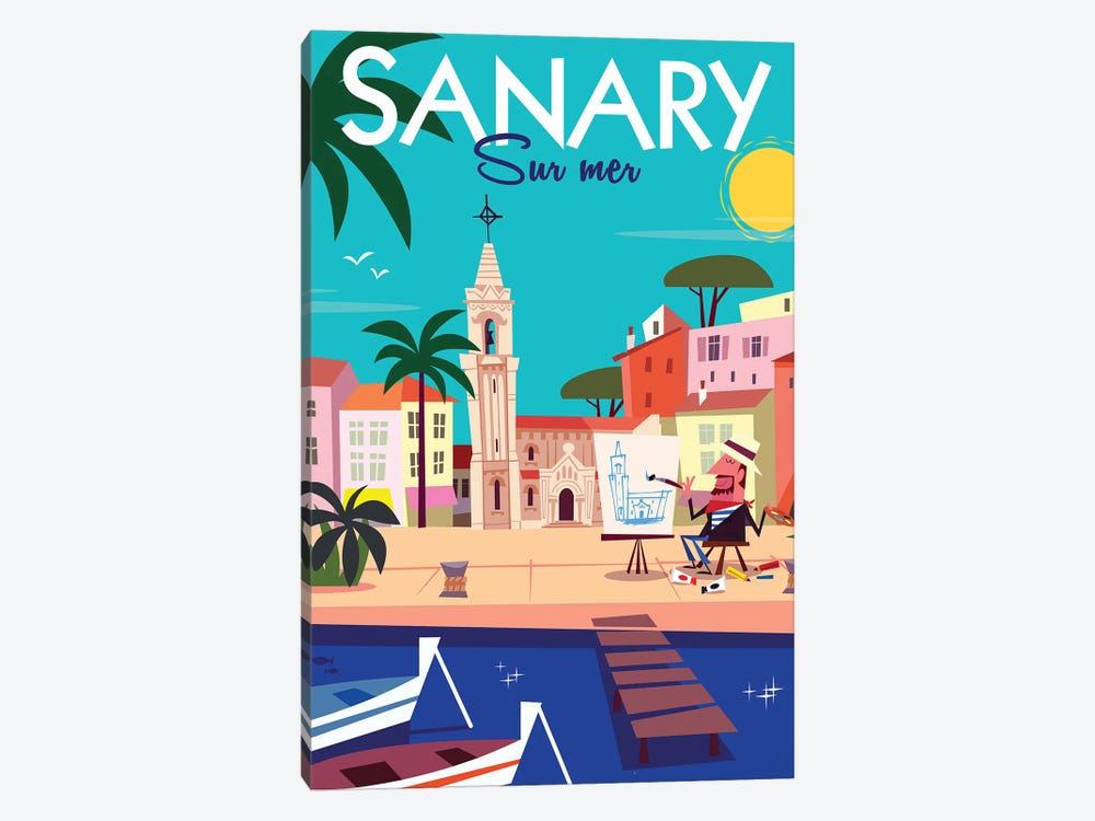 Sanary Sur Mer by Gary Godel 1-piece Canvas Art Print