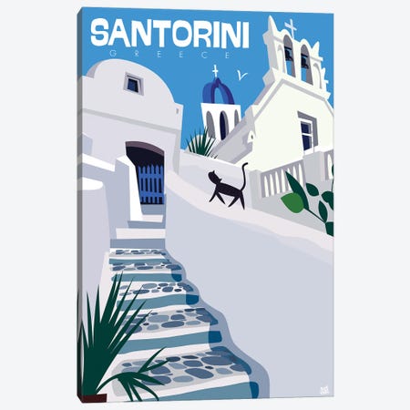 Santorini Canvas Print #GGD84} by Gary Godel Art Print