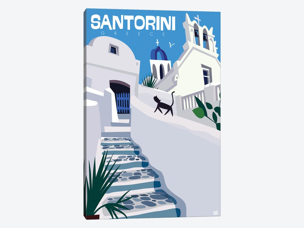 Santorini by Gary Godel 1-piece Canvas Wall Art