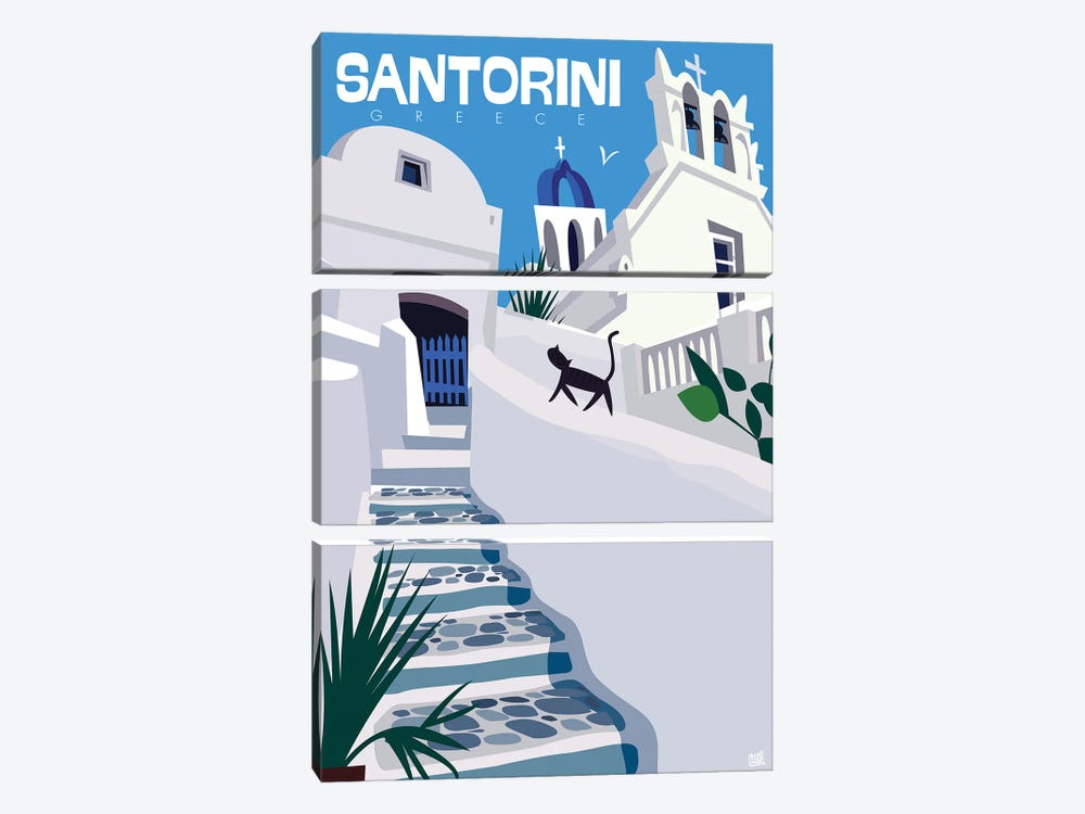 Santorini by Gary Godel 3-piece Canvas Art