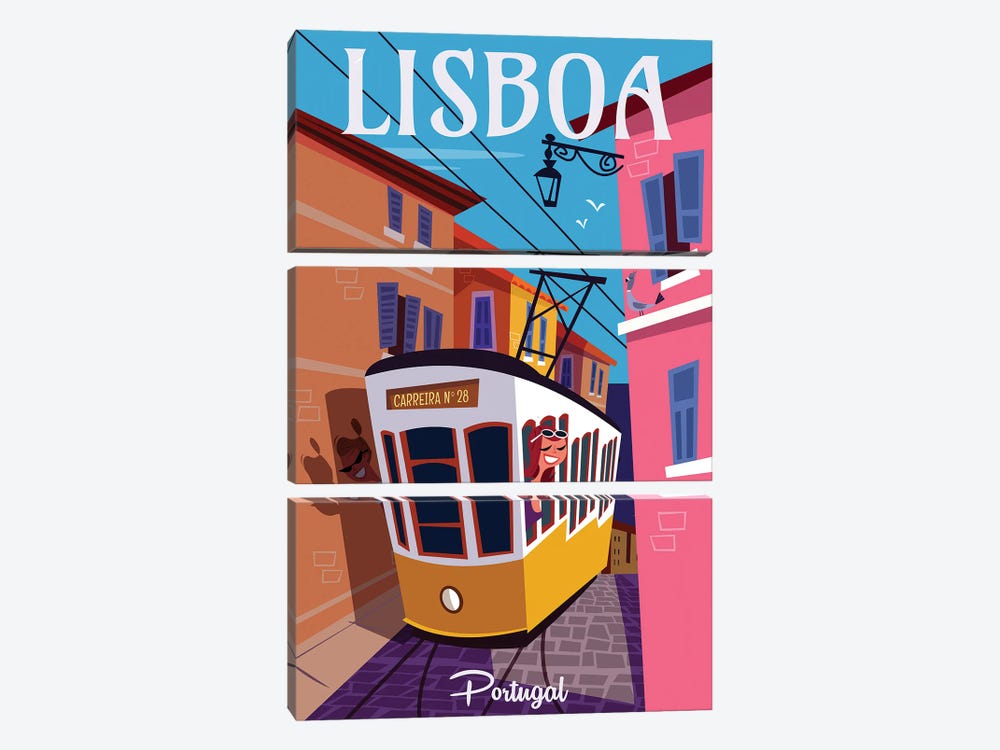 Lisboa by Gary Godel 3-piece Canvas Artwork