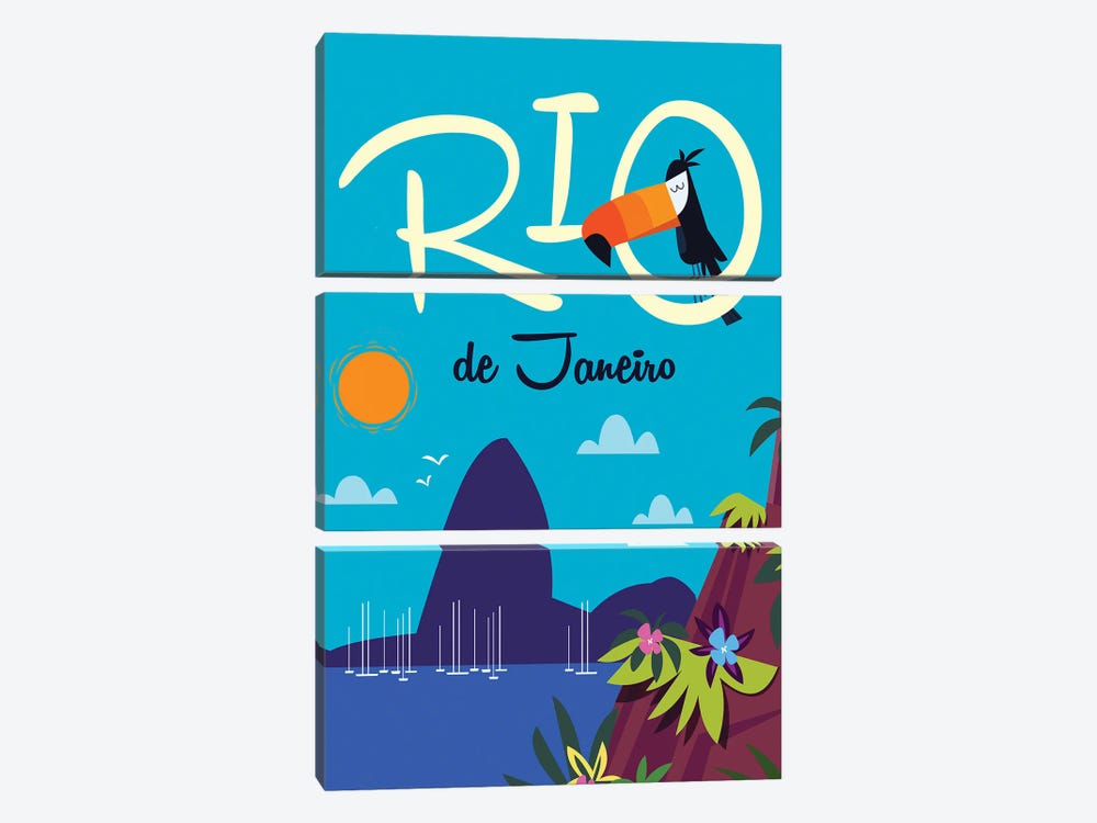 Rio De Janeiro by Gary Godel 3-piece Canvas Print