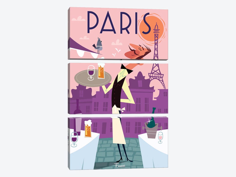Paris by Gary Godel 3-piece Canvas Art Print