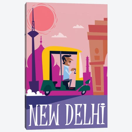 New Delhi Canvas Print #GGD93} by Gary Godel Art Print