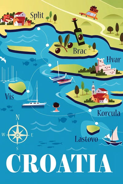 Pop World Tour: Croatia Map by Gary Godel