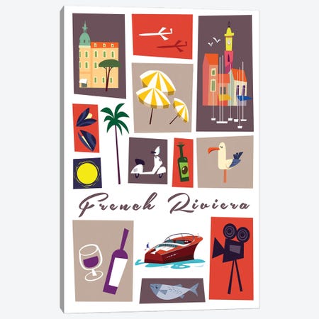 French Riviera Canvas Print #GGD99} by Gary Godel Art Print