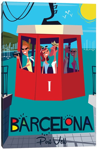 Barcelona Port Vell Canvas Art Print - Gary Godel