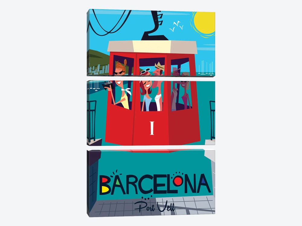 Barcelona Port Vell by Gary Godel 3-piece Art Print