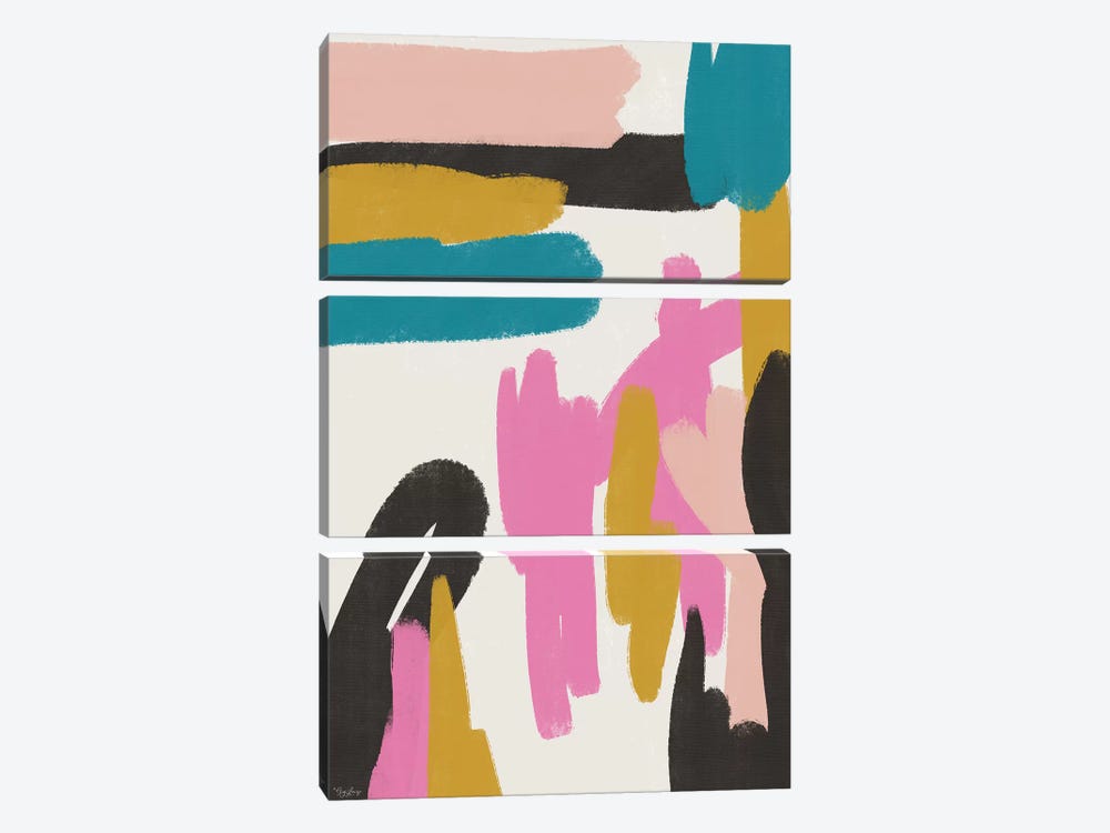 Pink Abstract I by Gigi Louise 3-piece Canvas Print