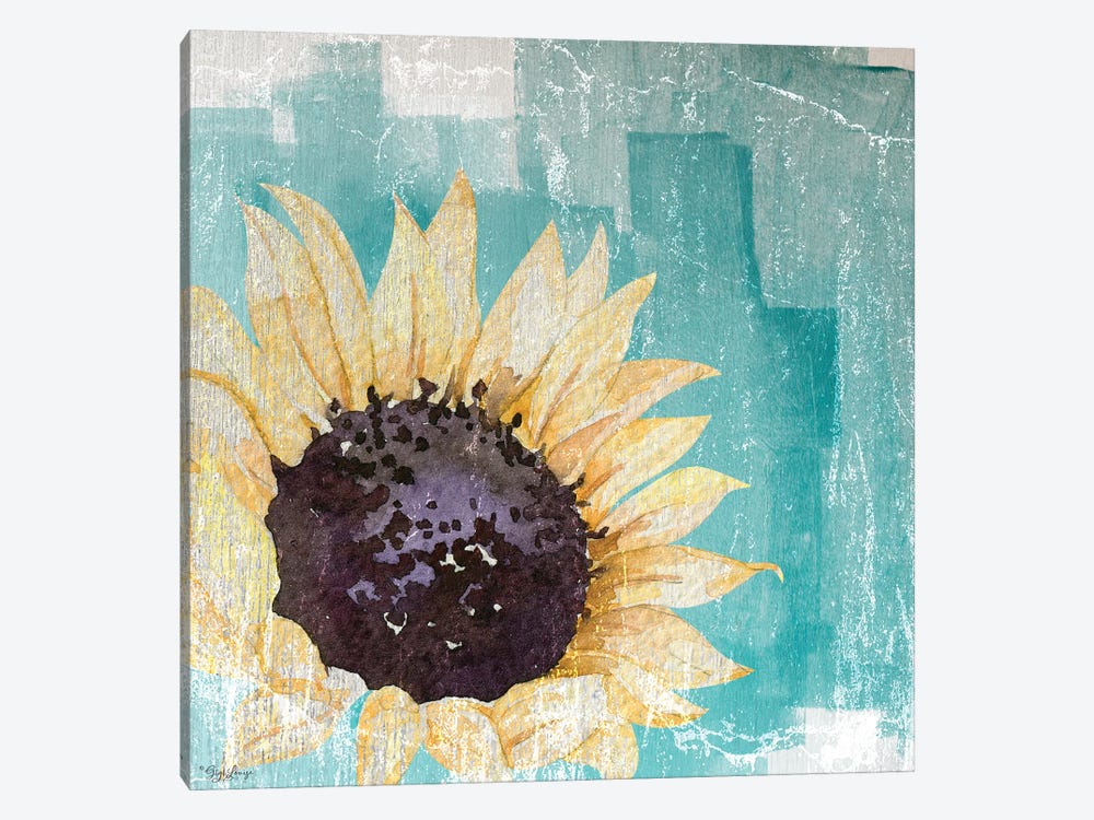 Sunflower Teal by Gigi Louise 1-piece Canvas Art Print