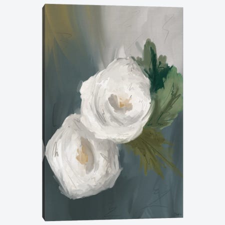 White Painted Flowers Canvas Print #GGL51} by Gigi Louise Canvas Art Print