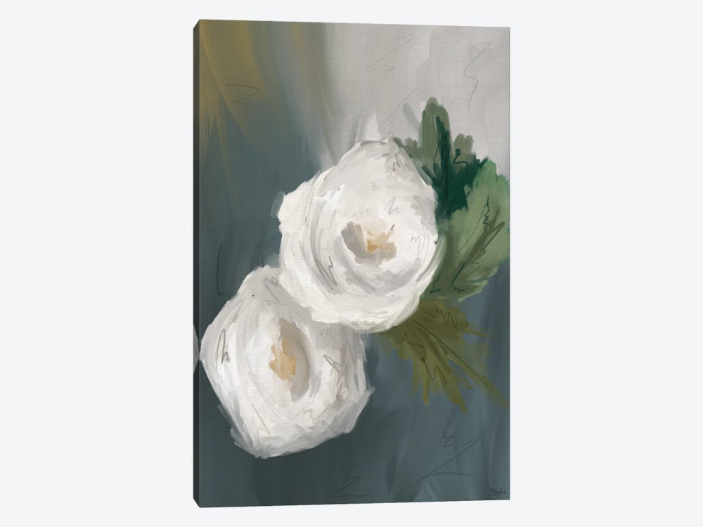 White Painted Flowers by Gigi Louise 1-piece Canvas Print