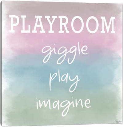Giggle Play Watercolor Canvas Art Print