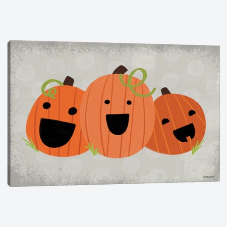 Happy Pumpkins Canvas Print #GGL57} by Gigi Louise Canvas Art