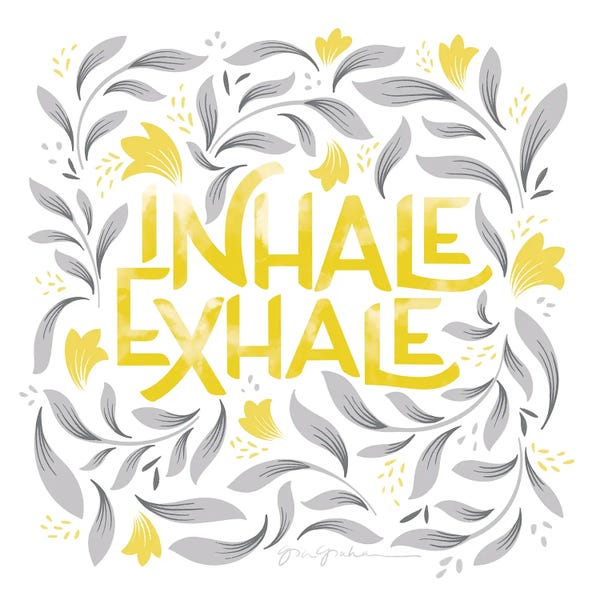 Mental Health Awareness: Calm Words II Yellow Gray by Gia Graham