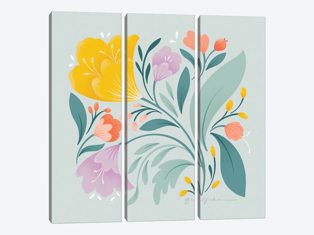 Floral Study II by Gia Graham 3-piece Canvas Wall Art
