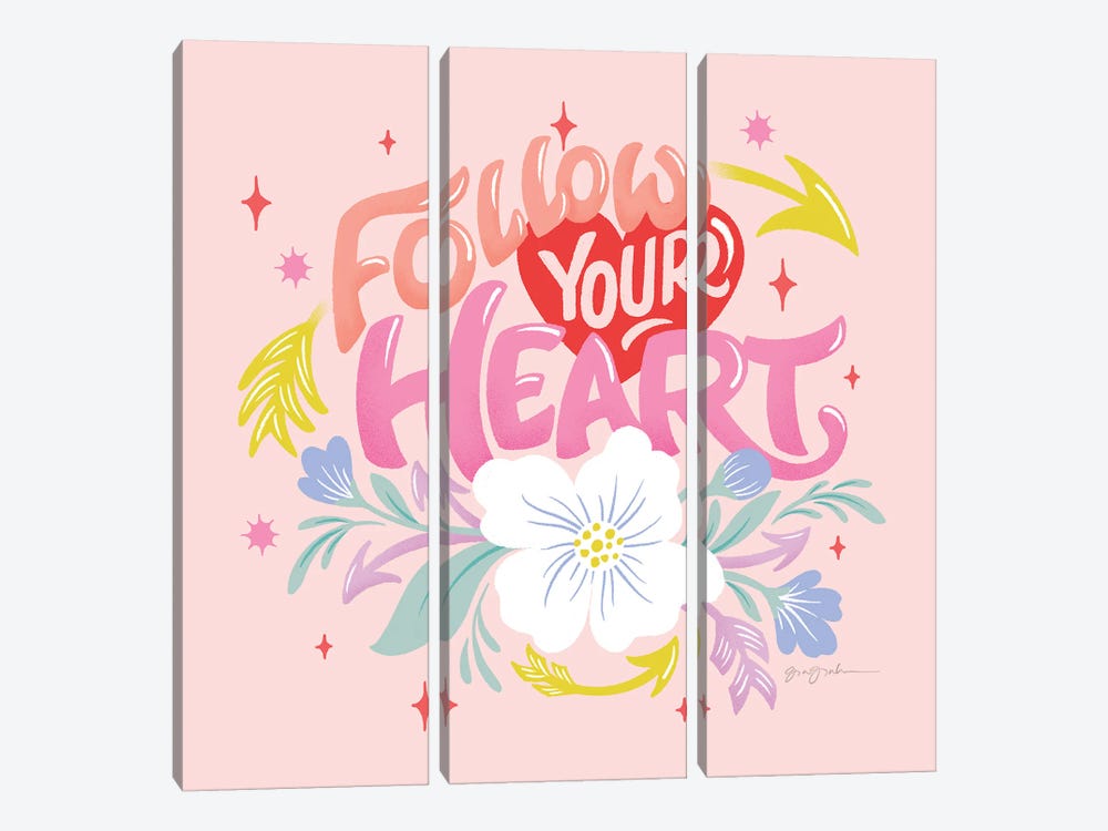 Follow Your Heart I by Gia Graham 3-piece Canvas Art Print