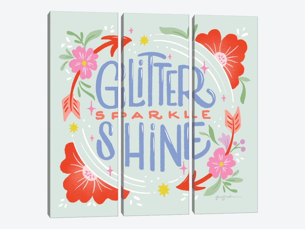 Glitter Sparkle Shine I by Gia Graham 3-piece Canvas Art