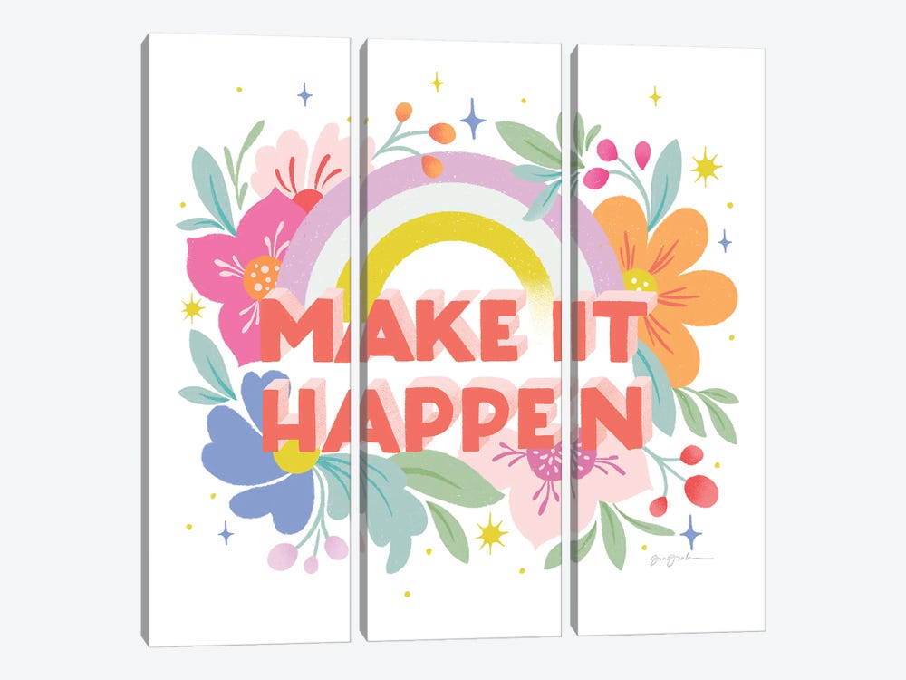 Make It Happen I by Gia Graham 3-piece Canvas Artwork