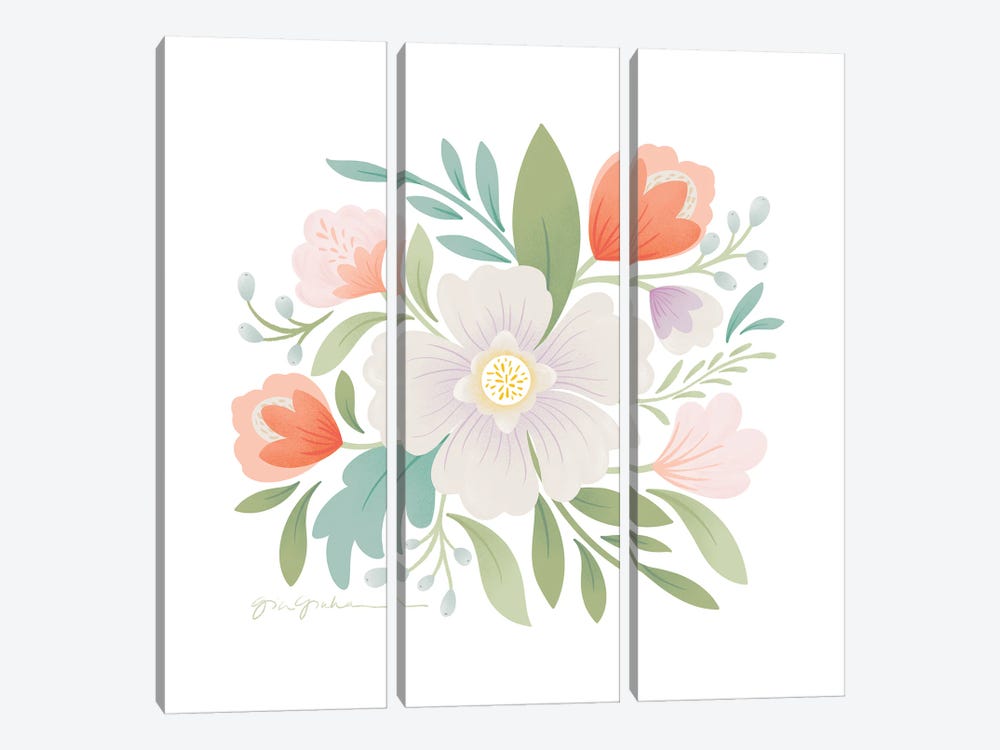 Sweet Bouquet I by Gia Graham 3-piece Canvas Wall Art